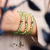 Grüner Mond | Silber | Galaxie Glas Makramee Perlen Armband